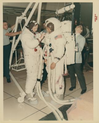 Lot #9248 Neil Armstrong and Buzz Aldrin Original Vintage NASA Photograph - Image 1
