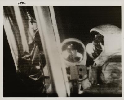 Lot #9249 Neil Armstrong and Buzz Aldrin Original Vintage NASA Photograph - Image 1