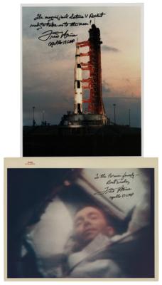 Lot #9319 Fred Haise (2) Signed Photographs
