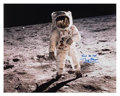 Lot #9189 Buzz Aldrin Signed Oversized Photograph - Image 1