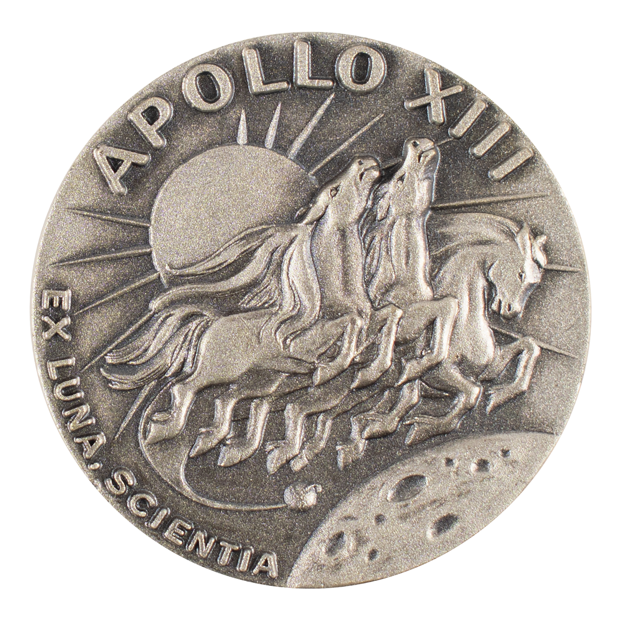 Lot #9296 Fred Haise's Apollo 13 Flown Robbins Medallion