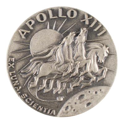 Lot #9296 Fred Haise's Apollo 13 Flown Robbins Medallion - Image 1