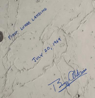 Lot #9187 Buzz Aldrin Signed Lunar Chart - Image 2