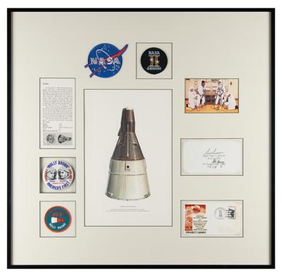 Lot #9054 Gus Grissom and John Young Signature Display - Image 1