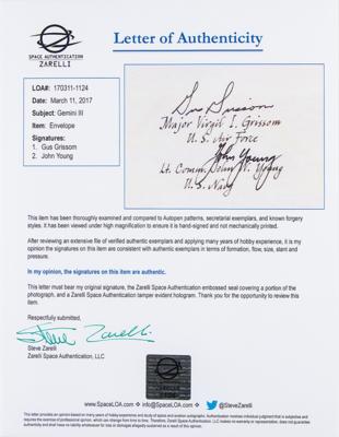 Lot #9054 Gus Grissom and John Young Signature Display - Image 3