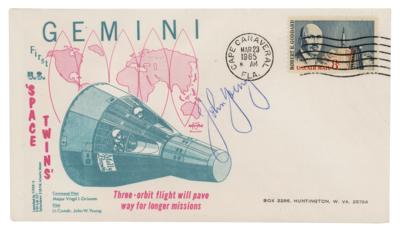 Lot #9082 John Young Signed Gemini 3 'Launch Day' Cover - From the Family Collection of Richard Gordon - Image 1