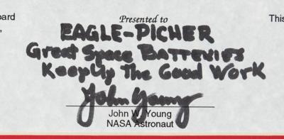 Lot #9454 John Young Signed Flown Patch Display - Image 2
