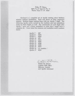 Lot #9429 Wally Schirra's Flown Apollo 16 Robbins Medallion - Image 4