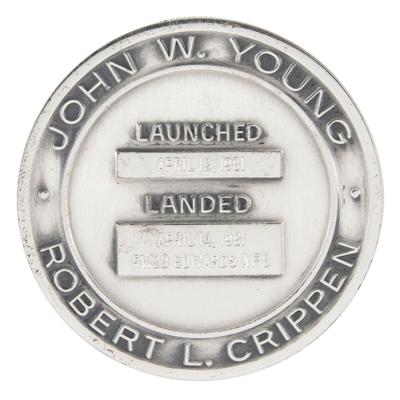 Lot #9550 John Young's STS-1 Unflown Robbins Medallion - Image 2