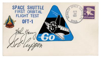 Lot #9572 STS-1 Signed 'Launch Day' Cover - Image 1