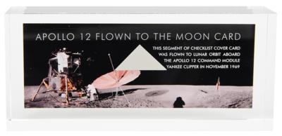 Lot #9269 Apollo 12 Flown Checklist Cover Card Fragment - Image 4