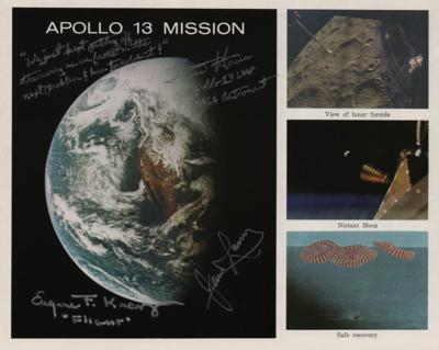 Lot #9337 James Lovell, Fred Haise, and Gene Kranz Signed Photograph - Image 1