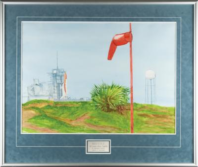 Lot #9204 Michael Collins Signed Watercolor Painting: 'Shuttle: 40 Years After Apollo' - Image 3