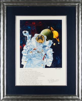 Lot #9703 Chris Calle Original Artwork with Marc Garneau Handwritten Poem - Image 5