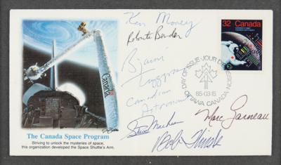 Lot #9711 First (6) Canadian Astronauts Signed Cover with Original 'Canada Space Program' Cover Artwork - Image 3
