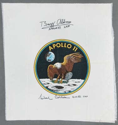 Lot #9191 Buzz Aldrin and Michael Collins Signed Oversized Apollo 11 Beta Cloth - Image 1