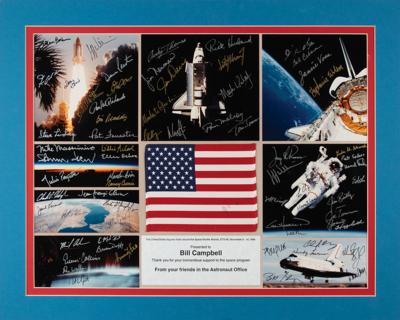 Lot #9548 STS-66 Flown Flag Display with (64) Space Shuttle Astronaut Signatures - Image 1