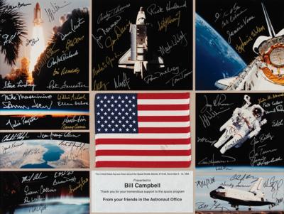 Lot #9548 STS-66 Flown Flag Display with (64) Space Shuttle Astronaut Signatures - Image 2