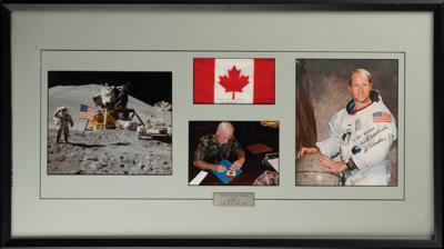 Lot #9388 Al Worden's Apollo 15 Flown Canadian Flag Display - Image 1