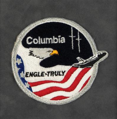 Lot #9547 STS-2 Flown Canadian Flag and Mission Patch Display with Original Chris Calle Artwork - Image 3