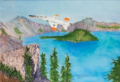 Lot #9209 Michael Collins Original Painting: 'Crater Lake Talon' - Image 1