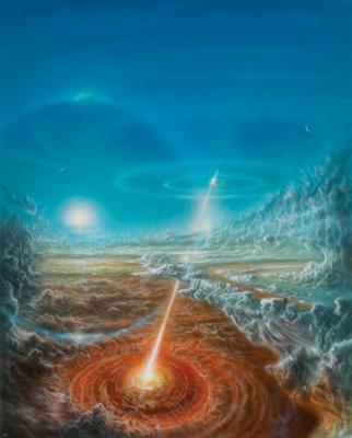 Lot #9710 Don Dixon Original Painting: 'Jovian Impact' - Image 1