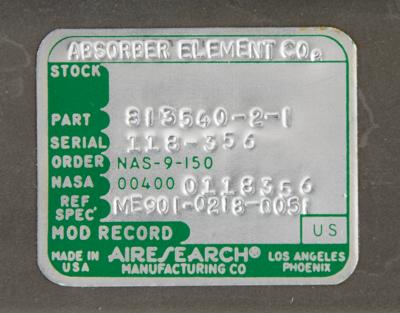 Lot #9090 Apollo Command Module LiOH Filter Assembly - Image 4