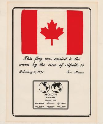 Lot #9340 Apollo 14 Flown Canadian Flag - Image 1