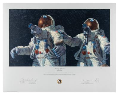 Lot #9283 Alan Bean and Charles Conrad Signed Lithograph: 'Heavenly Reflections' - Image 1