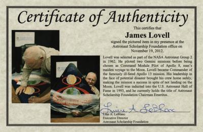Lot #9160 James Lovell Signed Apollo 8 Patch Emblem - Image 5