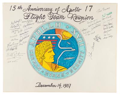 Lot #9460 Apollo 17 'Flight Team Reunion' Multisigned Poster - Image 1