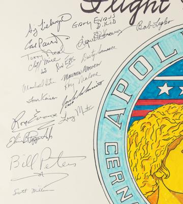 Lot #9460 Apollo 17 'Flight Team Reunion' Multisigned Poster - Image 2