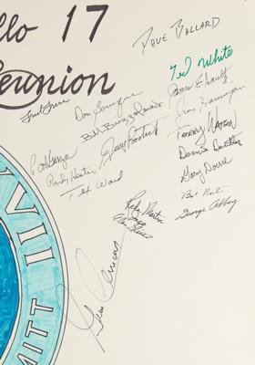 Lot #9460 Apollo 17 'Flight Team Reunion' Multisigned Poster - Image 3