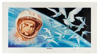 Lot #9623 Alexei Leonov and Valentina Tereshkova Signed Print: 'Seagull' - Image 1