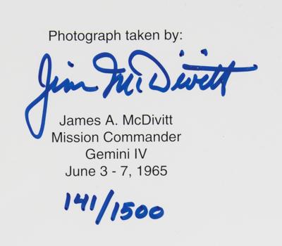 Lot #9068 Jim McDivitt Signed Lithograph with Flown Gemini 4 Mustard Seed - Image 3