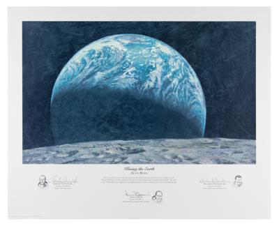 Lot #9263 Apollo 12 Signed Lithograph: 'Kissing the Earth' - Image 1