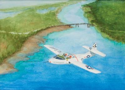 Lot #9256 Michael Collins Signed Original Painting: 'River Crossing' - Image 1