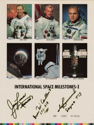 Lot #9498 Astronauts Signed Trading Card Sheet - Image 1