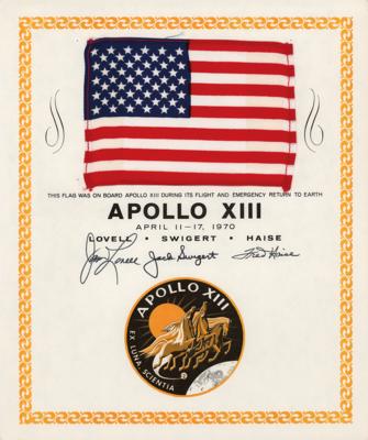 Lot #9298 Jack Swigert's Apollo 13 Flown Flag - Image 1