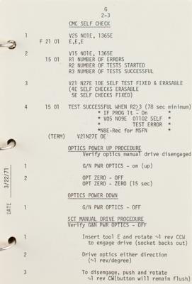 Lot #9383 Dave Scott's Apollo 15 Flown CSM G&C Checklist - Image 3