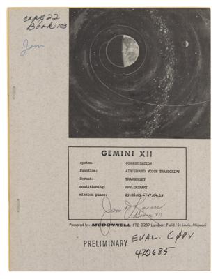 Lot #9058 James Lovell Signed Gemini 12 Transcript - Image 1