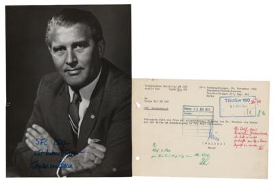 Lot #9502 Wernher von Braun Signed Photograph - Image 1