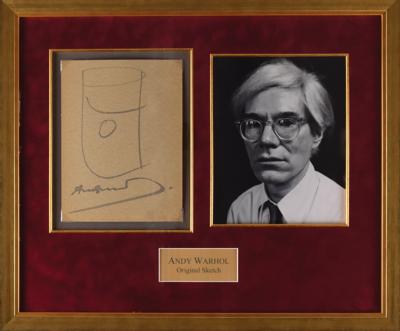 Lot #439 Andy Warhol Signed Sketch