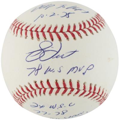 Lot #746 NY Yankees: Abbott, Dent, Hernandez, and Howe (4) Signed Baseballs - Image 1