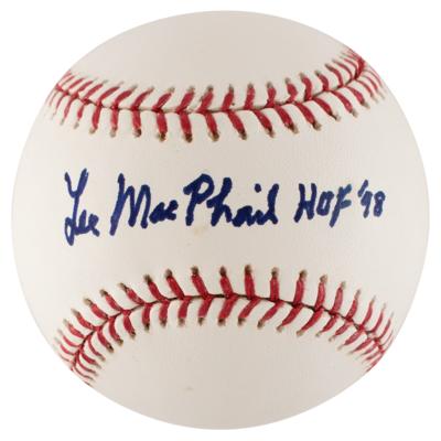 Lot #748 NY Yankees: MacPhail and Wolff (2) Signed Baseballs - Image 1