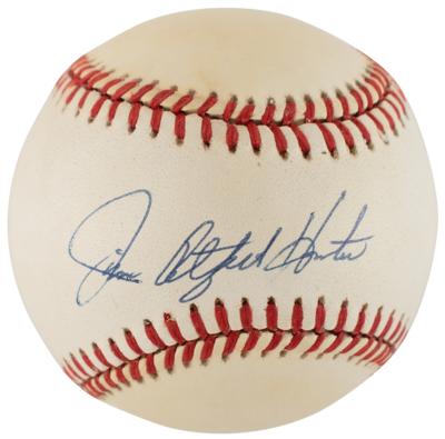 Lot #758 Pitchers: Hunter, Niekro, Perry, and Turley (4) Signed Baseballs - Image 1