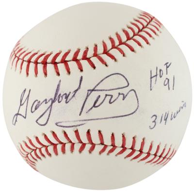 Lot #758 Pitchers: Hunter, Niekro, Perry, and Turley (4) Signed Baseballs - Image 3