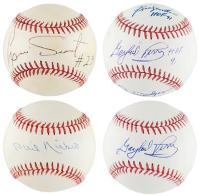 Lot #757 Pitchers (4) Signed Baseballs - Image 1