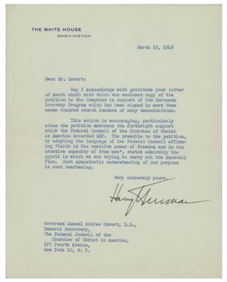 Lot #25 Harry S. Truman Typed Letter Signed as President