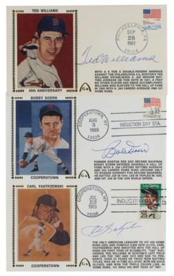 Lot #711 Boston Red Sox Hall of Famers (3) Signed Covers